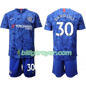 Billige Fotballdrakter Chelsea David Luiz 30 Barn Hjemmedraktsett 2019/20 Kortermet